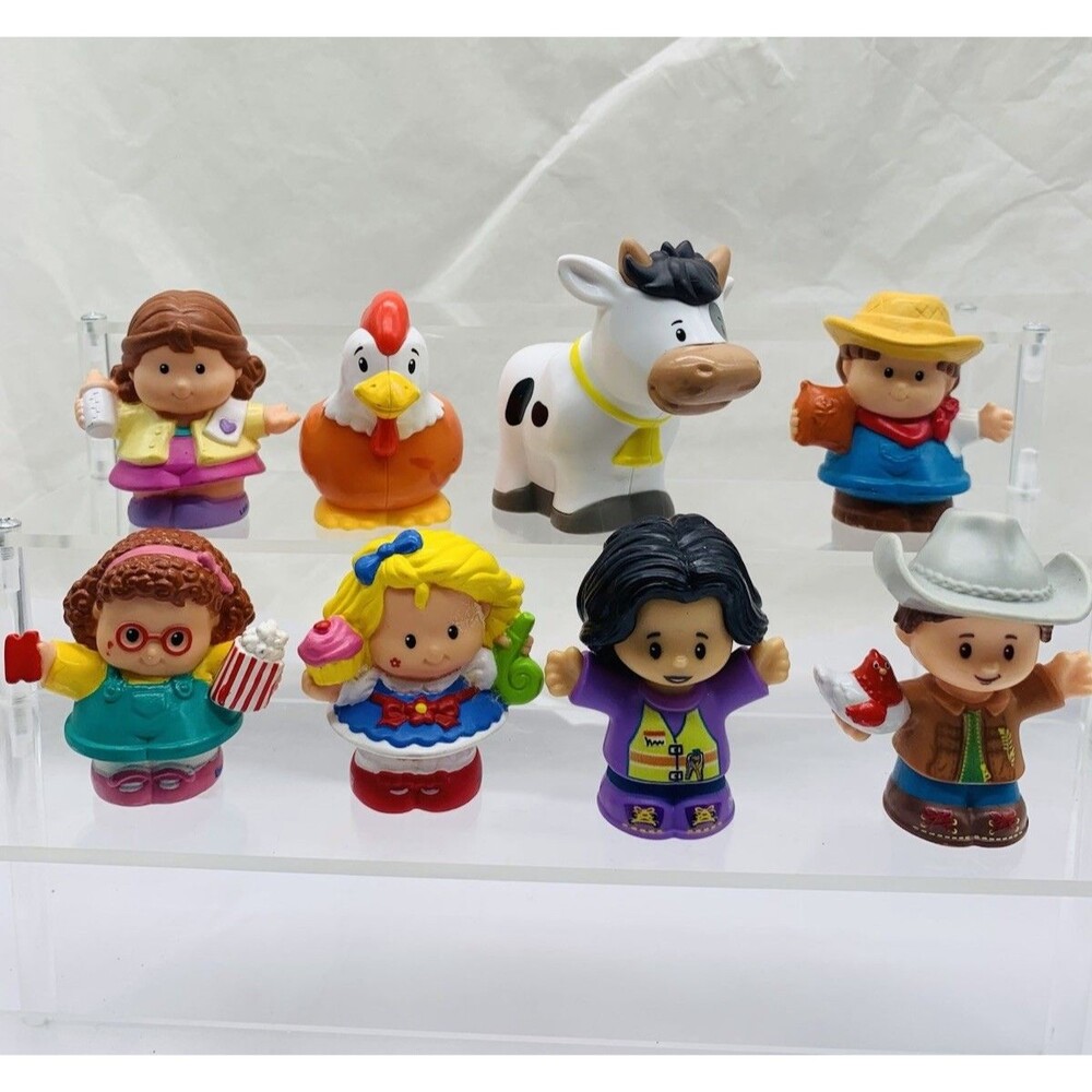 Fisher Price Little Farmer Bus Driver Rooster Cow Popcorn Girls Boys FP Lot of 8